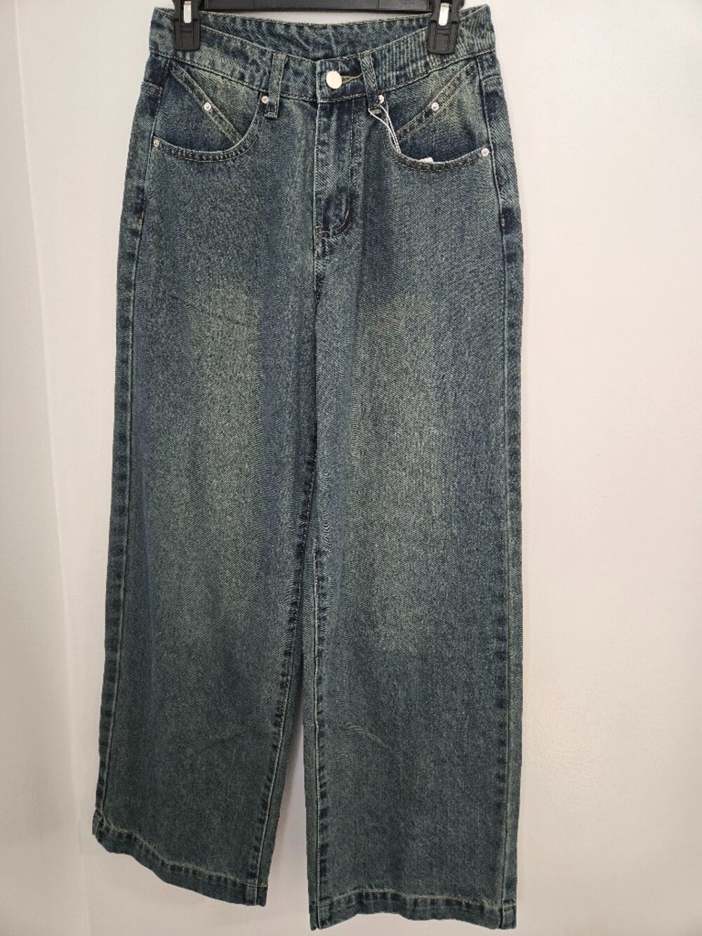 Xineicy Women’s Y2K Wide Leg Jeans Dark Wash High Waist Size Small Boyfriend 90s